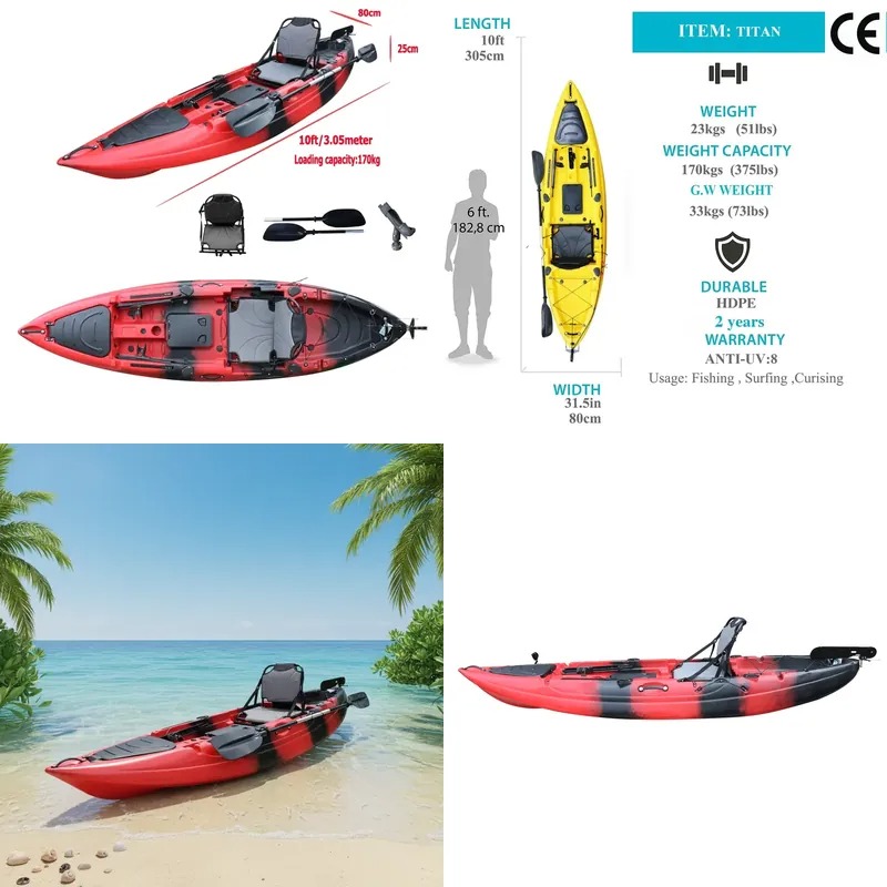 Fishing Kayak Paddle - قارب كاياك للصيد بمقعد واحد بطول