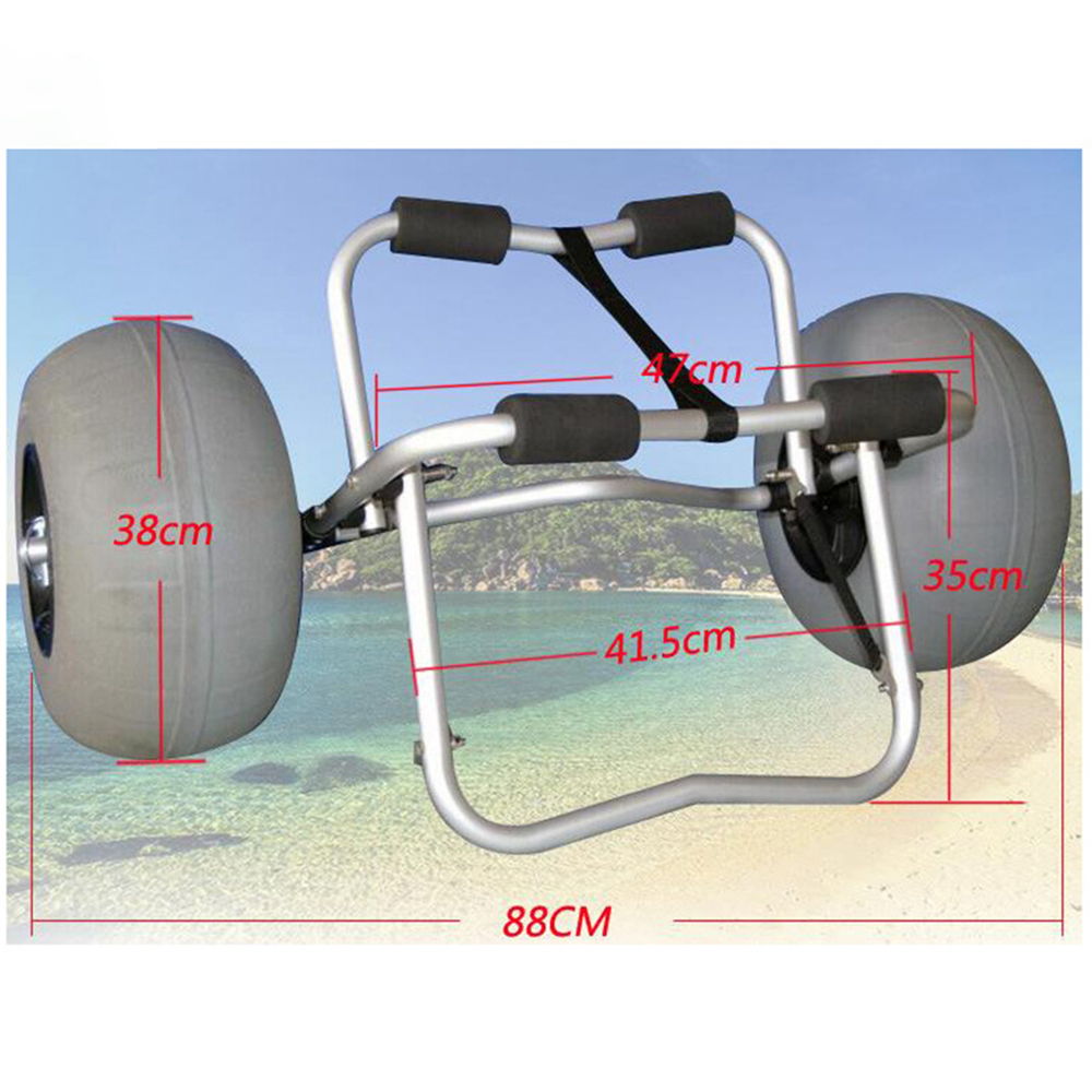 نفخ عجلة واسعة الزورق قارب عرب - مراجعة Fishing Kayak Cart وسعره